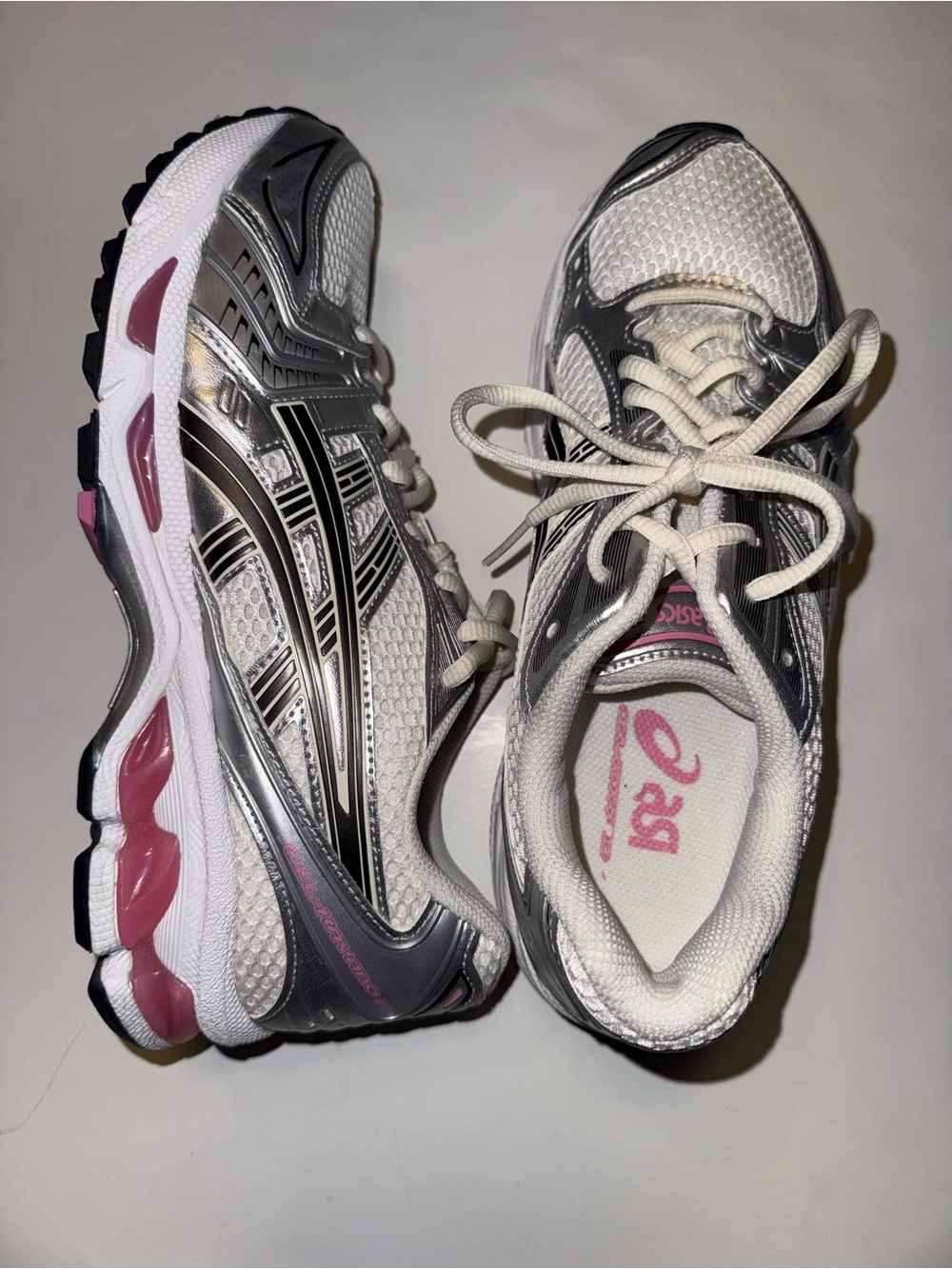 ASICS Women's Gel Kayano 14 Sneakers in White and Pink